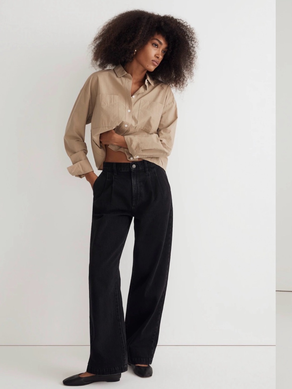 Madewell The Harlow Wide-Leg Jean Black 30